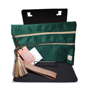NWT Peachy Keen "The Versi Bag" Emerald Green Clutch